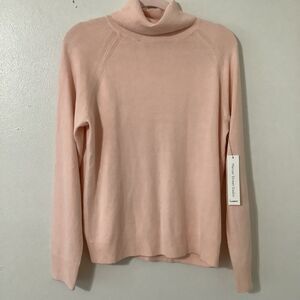 New with Flaws Mercer Pastel Pink Cozy Base Layer Turtleneck Sweater Winter L